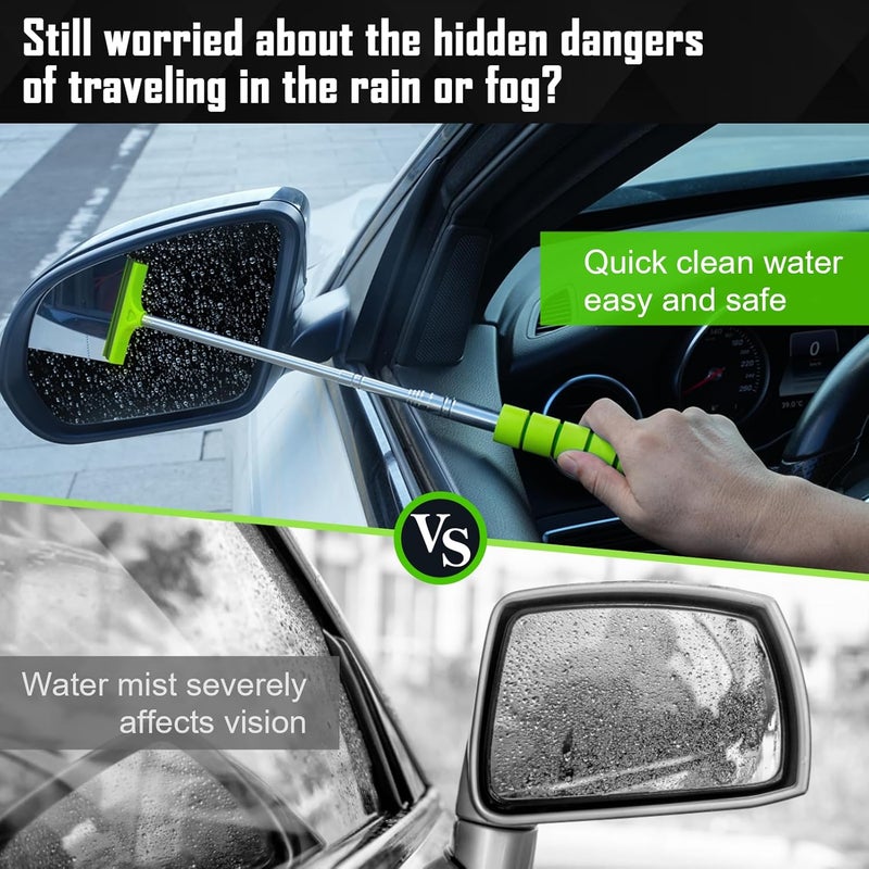 GUBCUB Side Mirror Squeegee, 2 PCS Car Mirror Squeegee, Retractable Car Rearview Mirror Wiper for All Vehicles, Universal Automotive Accessories - Image 2